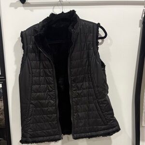 Reversible Women's Black Quilted Vest